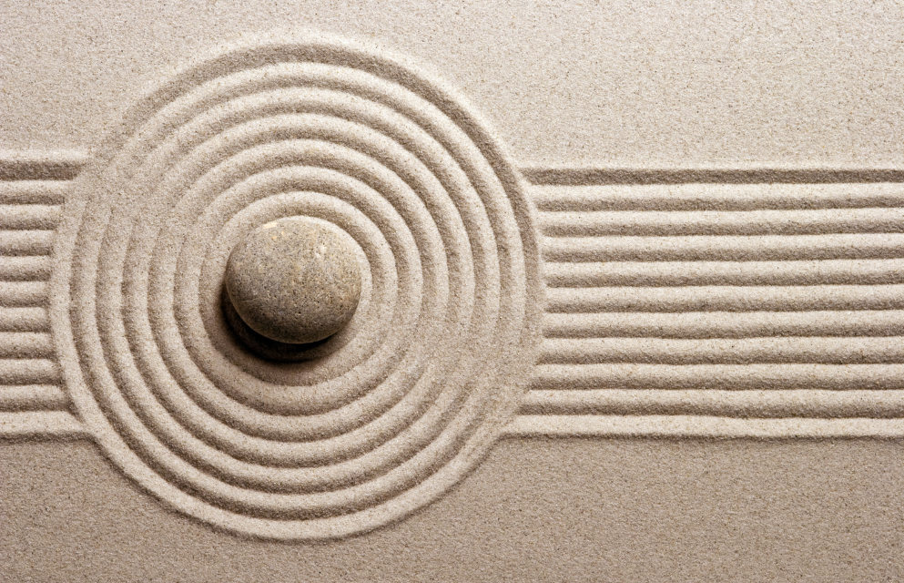 Zen garden — a centered, peaceful space for connection